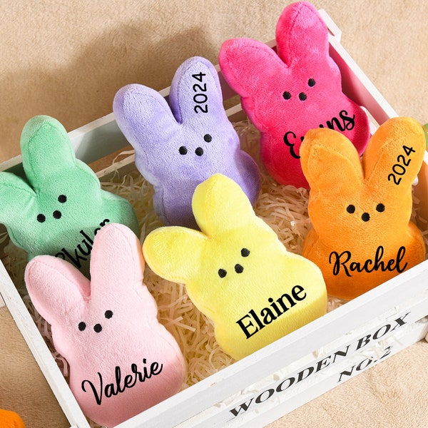 Personalized Peeps Bunny Plush, Easter Peeps Bunny Plush, Custom Peeps Bunny, Easter Basket Filler, Easter Gifts, Peeps Bunny, Gift For Kids