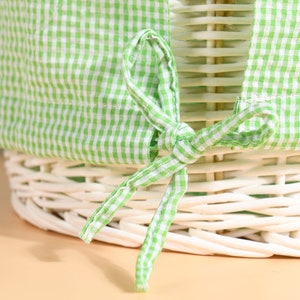 Personalized Easter Basket Liner, Kids Seersucker Fabric Basket Liner Embroidered Name or Monogram, Easter Bunny Tote, Boy & Girl Easter Bag image 8