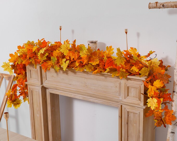 Autumn Fall Leaf Garland Fireplace Garland Fireplace Swag Etsy UK