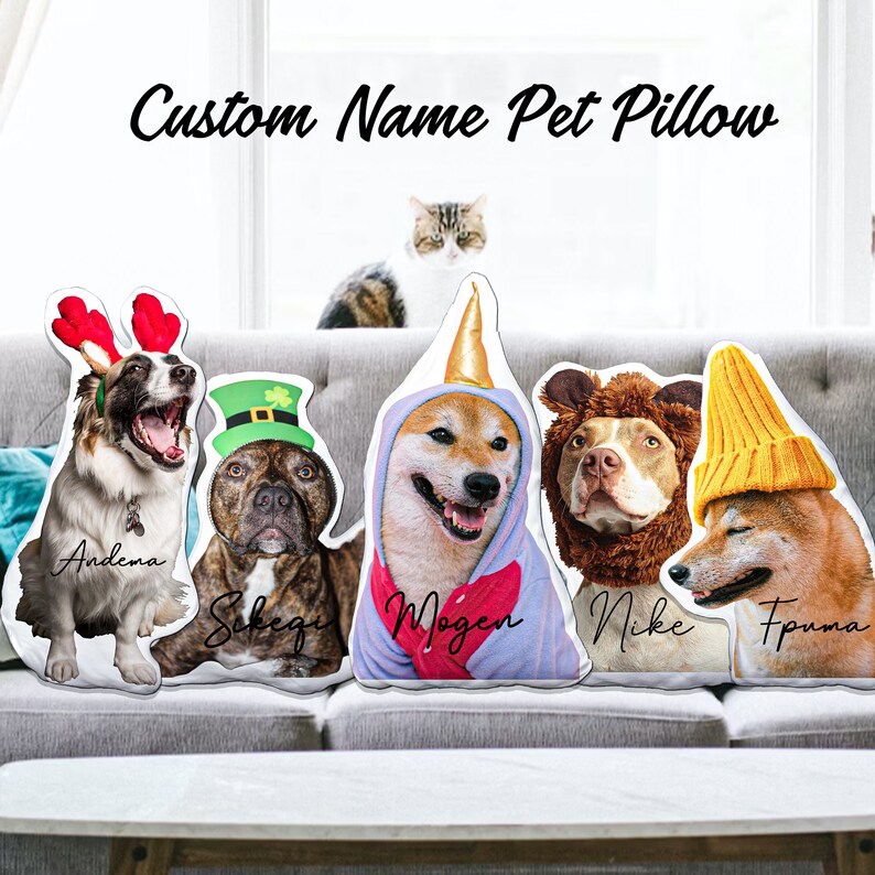 Custom Photo Pillow With Name Custom Shaped Pet Memorial Gift Humanoid