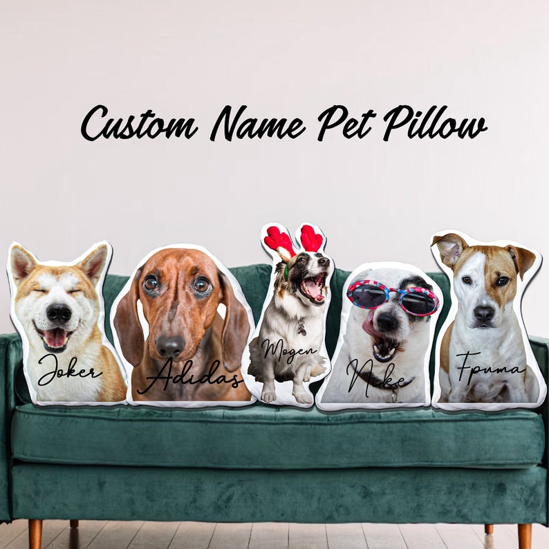 Custom Photo Pillow With Name Custom Shaped Pet Memorial Gift Humanoid