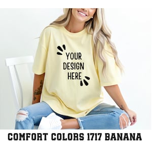 Banana Comfort Colors Mockup C1717, Banana Comfort Colors Mockup, Banana Shirt Mockup 1717, Fashion Mockup, Mockup 1717, Yellow Shirt Mockup
