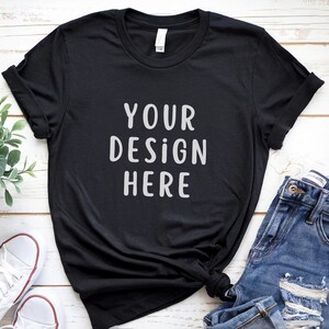 Black Gildan 5000 T-Shirt Mockup / Long Black Tee Mockup G500 / Real Model Mock / Simple Style Fun Aesthetic Summer Fall Shirt