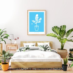 Botanical illustrations Spring edition A2 wall art minimalistic design motivational quotes pot plants instant download image 5