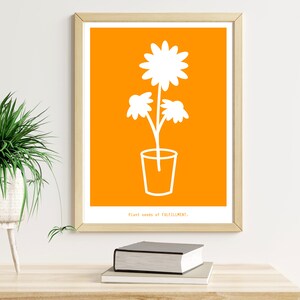 Botanical illustrations Spring edition A2 wall art minimalistic design motivational quotes pot plants instant download image 3