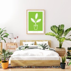 Botanical illustrations Spring edition A2 wall art minimalistic design motivational quotes pot plants instant download image 1