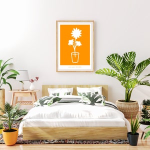 Botanical illustrations Spring edition A2 wall art minimalistic design motivational quotes pot plants instant download image 7