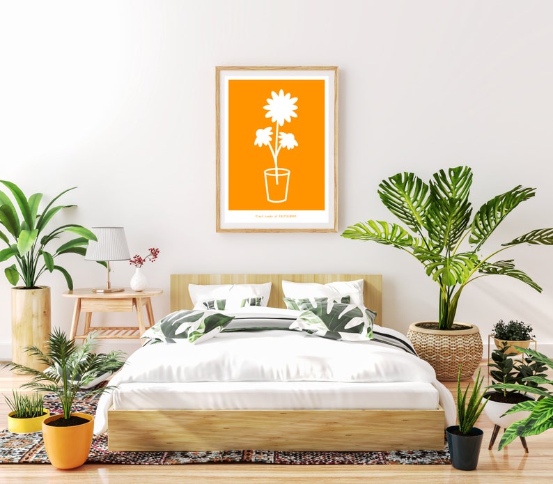 Botanical illustrations Spring edition A2 wall art minimalistic design motivational quotes pot plants instant download image 7