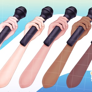 May include: Four hands holding black microphones, each hand has a different skin tone.