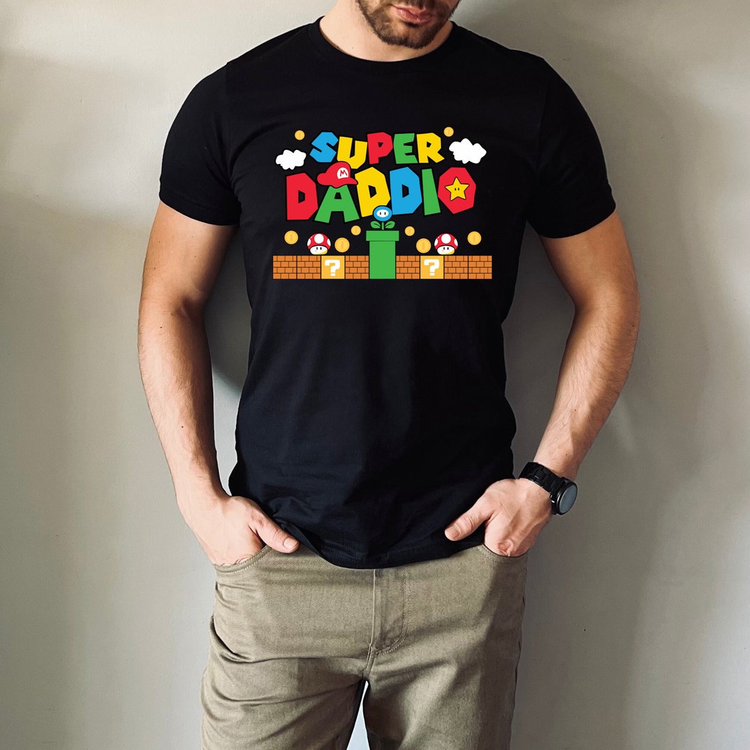 Nome Personalizado Super Daddio 'T-shirt Engraçado, Mario Luigi Pai