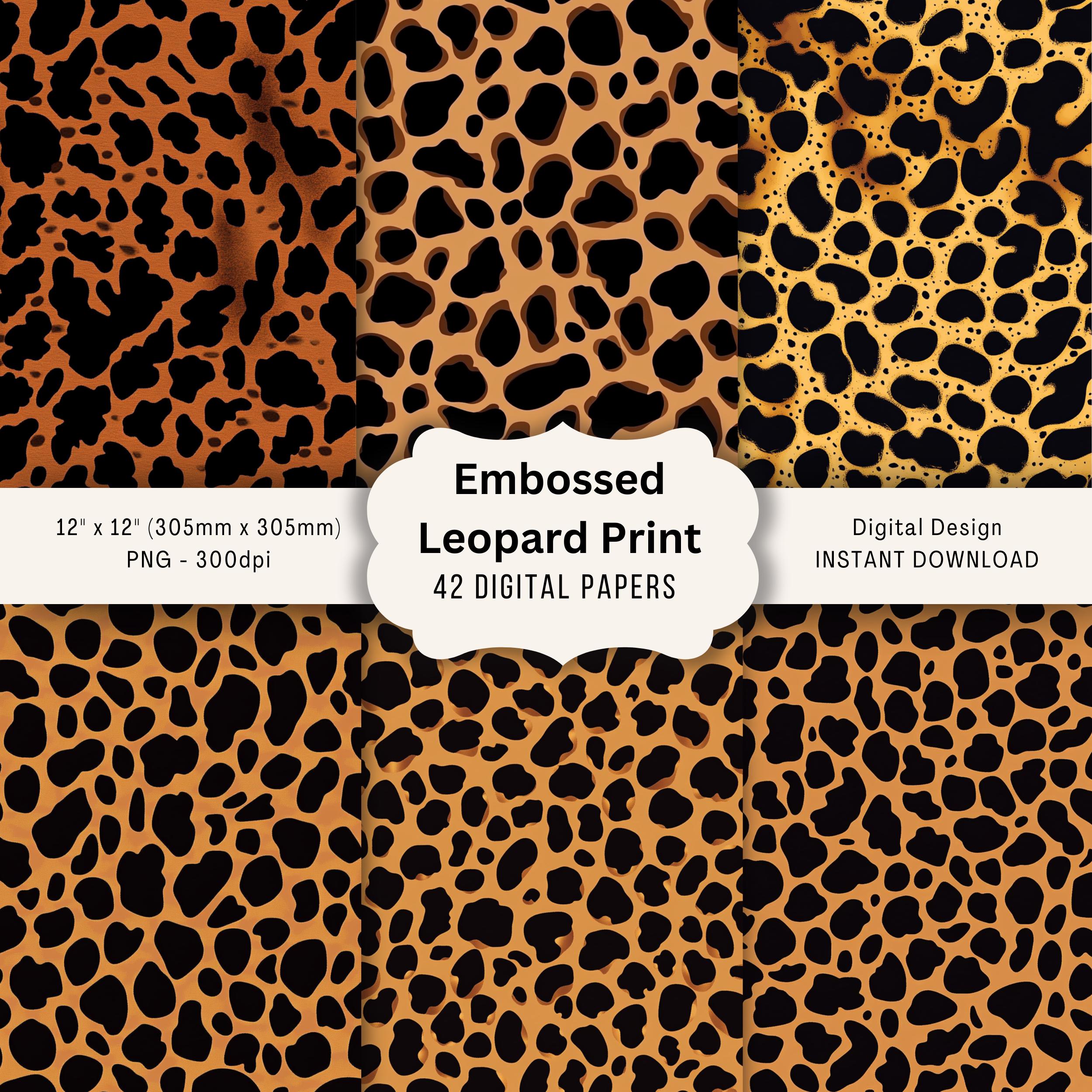 Embossed Leopard Print Digital Paper Pack – Scrapbooking Design ...