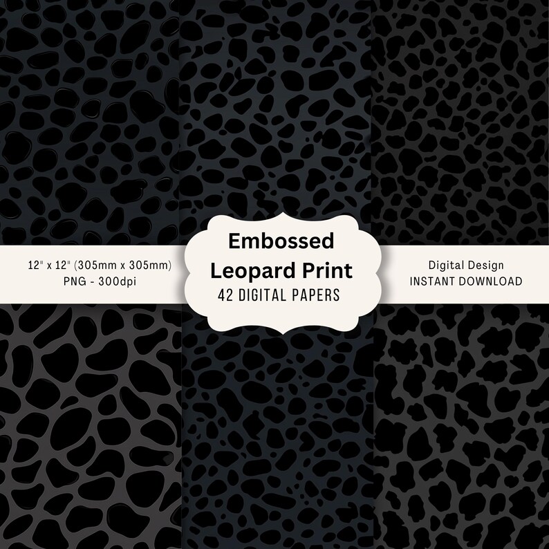 Embossed Leopard Print Digital Paper Pack – Scrapbooking Design ...