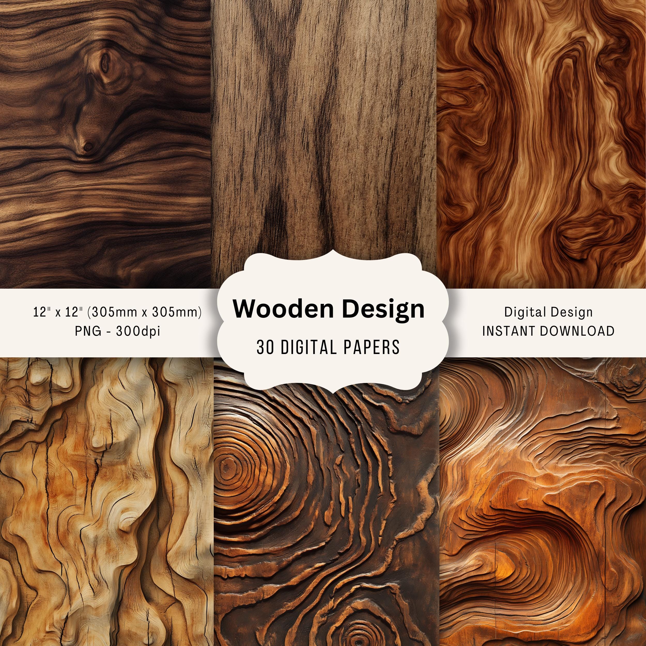 Wood Grain Digital Paper Textures - Scrapbook Backgrounds (digital ...