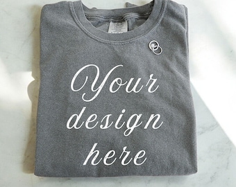 Comfort Colors 1717 Pepper Mockup Flat Lay, Aesthetic Pepper Shirt Mockup Front, Folded Comfort Colors 1717 Pepper Tee Mockup, Unique Mockup