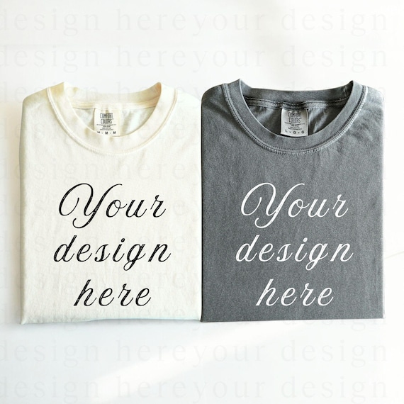 Comfort Colors 1717 Flat Lay Couple Mockup, Flat Lay 1717 Pepper Ivory Mockup, 1717 Folded Mockup, C1717 Friends Mockup,Folded Mockup Pepper
