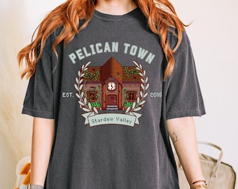 Comfort Colors® Stardew Valley Pelican Town Shirt, College Style Stardew Valley Tee, Stardew Valley Gift, Unisex Stardew Valley Shirt