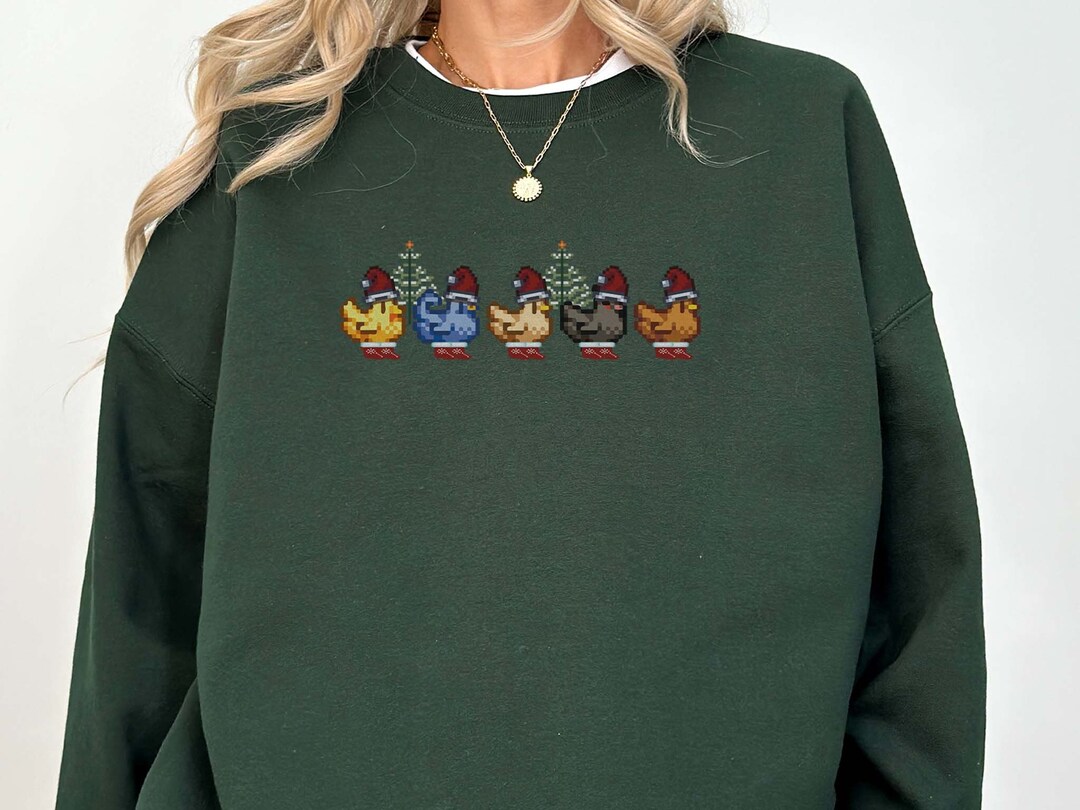 Stardew Valley Christmas Chickens Shirt, Stardew Valley Gift, Stardew