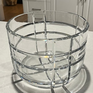 Modernist Art Deco Style Crystal Bowl