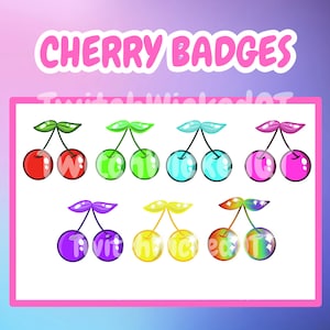Cherry Sub Badges for Twitch, Kick, Discord l Bit Badges l Stream Badges l Twitch sub badges l Discord roles