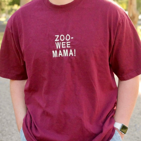 zoo wee mama shirt, rowley jefferson shirt, diary of a wimpy kid shirt, zoo wee mama embroidery, diary of a wimpy kid embroidered shirt