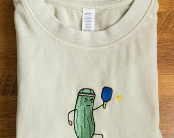 Pickleball Shirt, Pickle Playing PickleBall, Pickleball, Racquetball Shirt, Funny Shirt, Sports Player Gift, Pickleball Lover, Pickle Lover