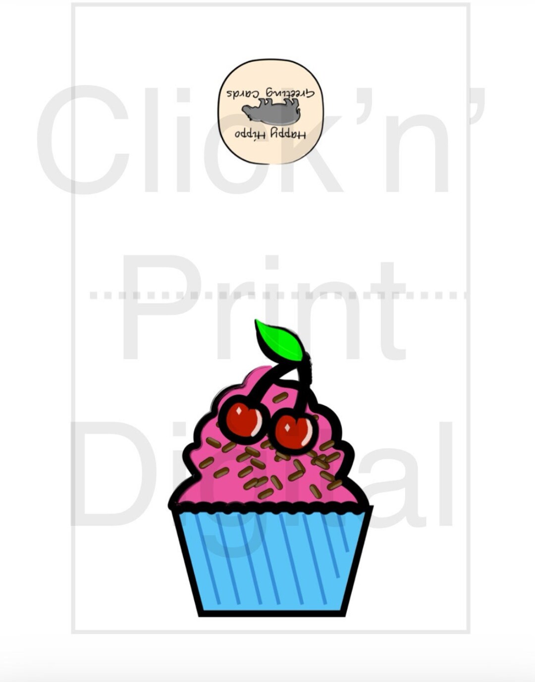 Blank Greeting Cards Printable Instant PDF DOWNLOAD. Custom Image