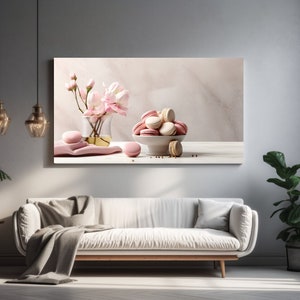 Französische Macarons, Leinwanddruck, Wohnkultur, Leinwand, Wandkunst, Perfektes Geschenk, Raumdekor, Ästhetisches Dekor, fertig zum Aufhängen