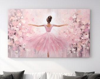 Bailarina rosa I, diseño de pintura abstracta, impresión de lienzo, decoración del hogar, arte de pared de lienzo, arte de pared, regalo perfecto, decoración de la habitación, listo para colgar