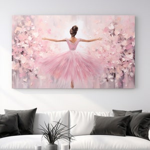 Bailarina rosa I, diseño de pintura abstracta, impresión en lienzo, decoración del hogar, arte de pared en lienzo, arte de pared, regalo perfecto, decoración de habitación, listo para colgar