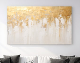 Golden Abstract Painting, Abstract Design, Canvas Print, Home Decor, Canvas Wall Art, Wall Art, Gift, Aesthetic,Room Decor, Ready To Hang