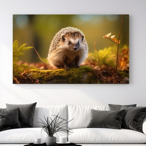 Ouriço na Natureza, Impressão em Tela, Decoração para Casa, Arte de Parede em Tela, Design de Parede, Presente Perfeito, Arte de Parede da Natureza, Natureza, Decoração de Quarto, Presente