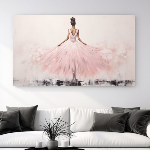 Pink Ballerina,Abstract Painting Design, Canvas Print, Home Decor, Canvas Wall Art, Wall Art, Perfect Gift, Room Decor, Ready To Hang