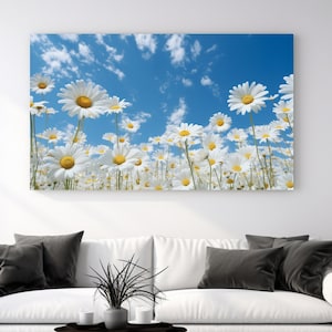 Daisies Field I, Canvas Print, Home Decor, Canvas Wall Art, Wall Design, Perfect Gift, Nature Wall Art, Nature, Room Decor, Ready To Hang