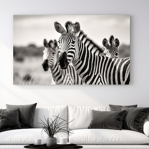 Zebra Design I, Canvas Print, Home Decor, Canvas Wall Art, Wall Art,Animal Wall, Wildlife Art, Black and White, Perfect Gift, Room Decor
