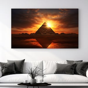 Pyramid, Sunset, Design, Canvas Print, Home Decor, Canvas Wall Art, Wall Art, Perfect Gift, Room Decor, Ready To Hang