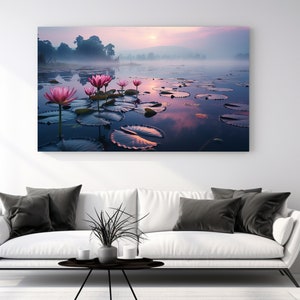 Seerose am See, Leinwand Druck, Home Decor, Leinwand Wand Kunst, Modernes Design, Wand Kunst, Perfektes Geschenk, Natur, Raum Dekor, Geschenk