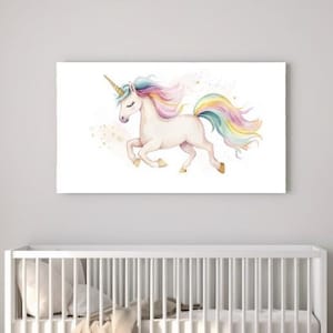Unicorn Design I, Kids Decor, Nursery Canvas, Canvas Wall Art, Animal Nursery Decor, Girls Nursery Decor, Animal Prints, Wall Hangings, Gift