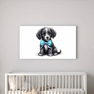 Puppy Nursery, Nursery Canvas, Nursery Decor, Animal Nursery Decor, Boys Nursery Decor, Animal Prints, Boys Nursery