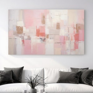 Abstract Light Pink Painting I, Canvas Print, Home Decor, Canvas Wall Art, Wall Art, Perfect Gift, Room Decor, Canvas Design, Ready To Hang