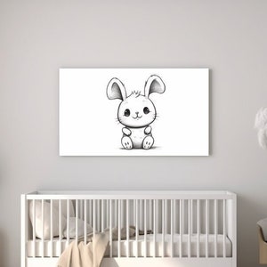 Little Bunny, Nursery, Canvas Wall Art, Canvas Design, Nursery Print,Animal Kids Room Decor,Unisex Decor, Animal Prints, Gift, Wall Hangings