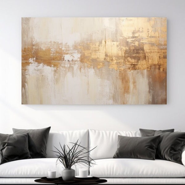 Gold Monochrome Abstraktion, Leinwand Druck, Home Decor, Leinwand Wand Kunst, Weihnachtsgeschenk, Raum Dekor, Leinwand-Design, fertig zum Aufhängen