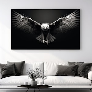 Adler, Print, Leinwanddruck, Home Decor, Kunst, Wandkunst, Tierwand, Design, Schwarz und Weiß, Geschenk, Dekoration, Wandbehänge