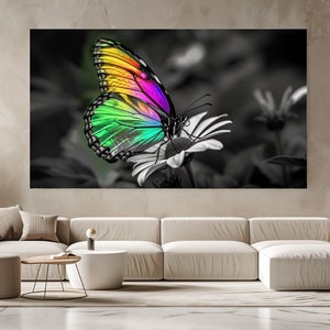 Bunter Schmetterling, Natur-Luxusdesign, Tierleinwanddruck, Segeltuchbild, Hauptdekor, Segeltuchwandkunst, Geschenk, Raumdekor, fertig zum Aufhängen