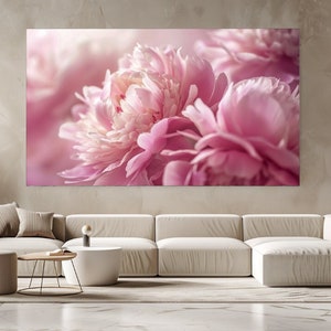 Pfingstrose Blüten, Blumen Leinwanddruck, Wohnkultur, Leinwand Wandkunst, Leinwand Bild, Perfektes Geschenk, Natur Modernes Zimmer Dekor, fertig zum Aufhängen