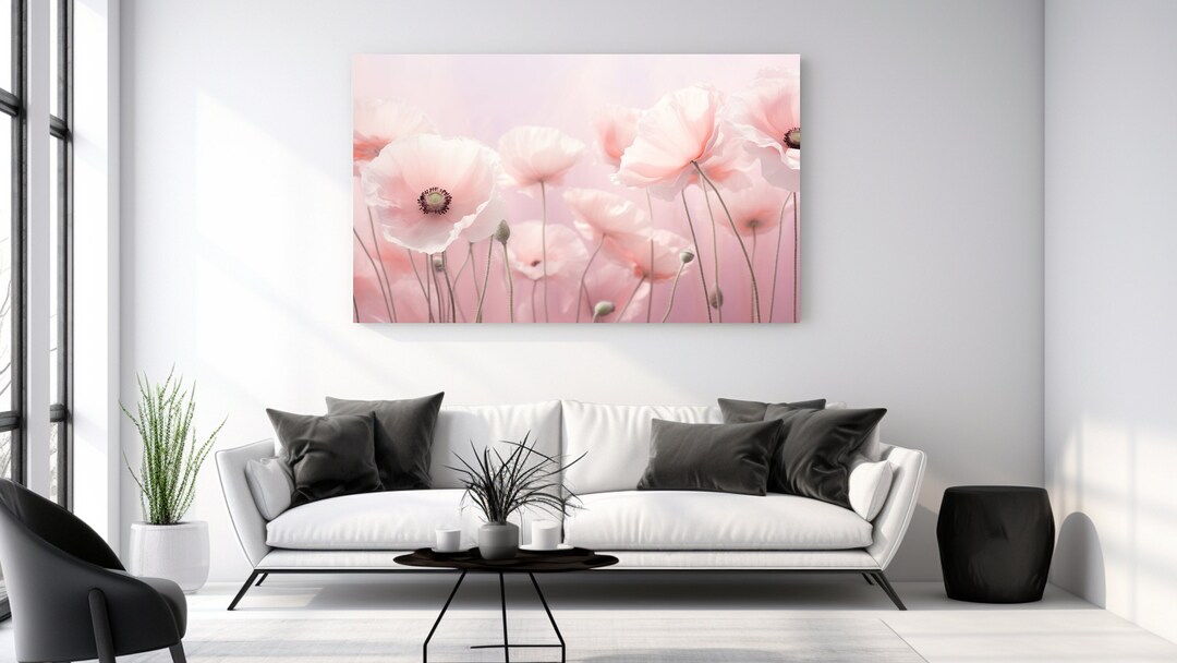 Light Pink Poppies, Flowers,canvas Print, Home Decor, Canvas Wall Art ...