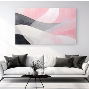 Grey, Pink, Abstraction, Canvas Print, Home Decor, Canvas Wall Art, Luxury Design, Gift, Room Decor, Canvas Design, Ready To Hang