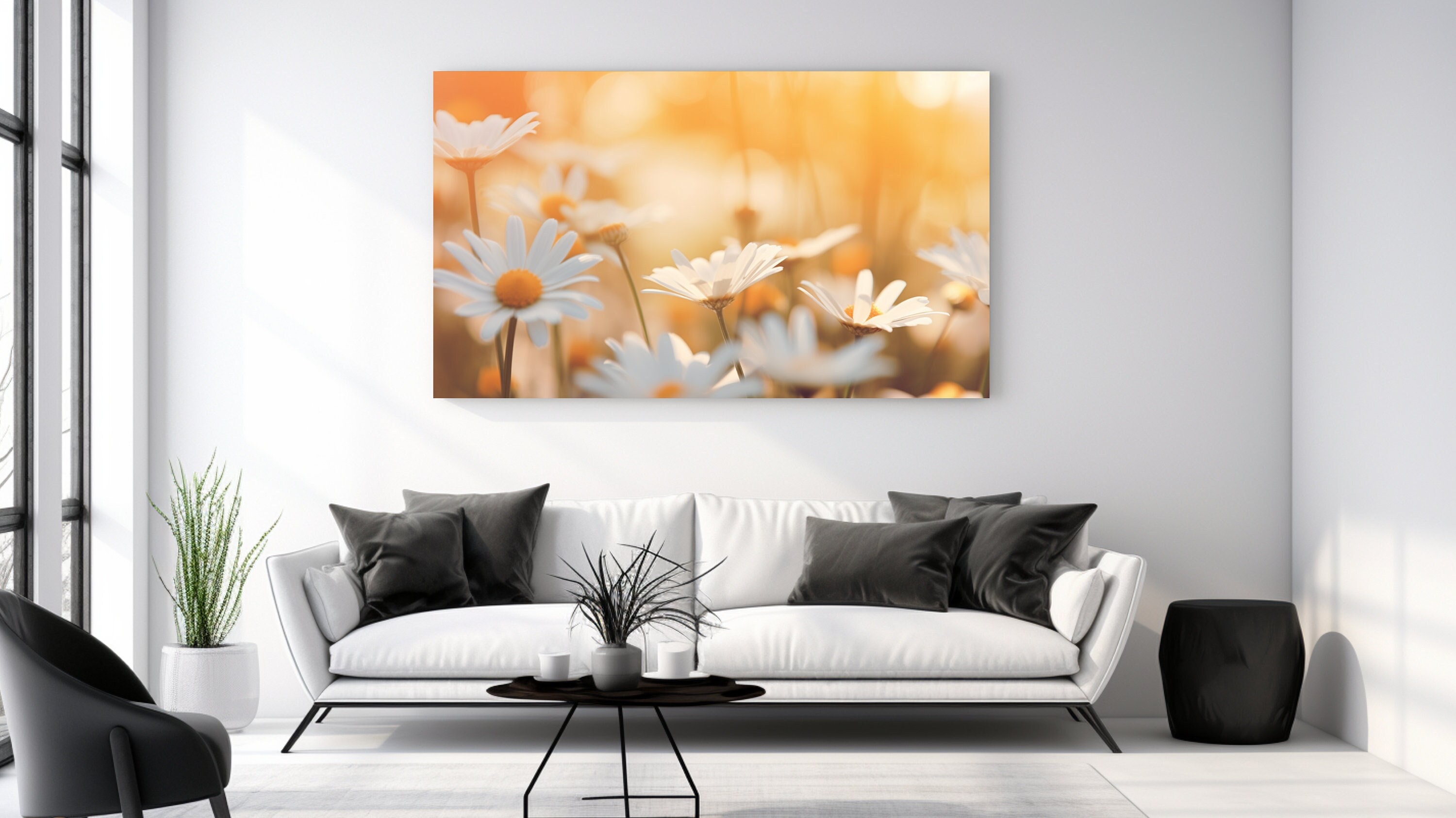 Daisies, Flower, Canvas Print, Home Decor, Canvas Wall Art, Wall Design, Perfect Gift, Nature Wall Art, Nature, Room Decor, Ready To Hang
