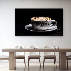Coffee O&#39; Clock, Leinwanddruck, Dekoration, Leinwand Wandkunst, Wand Kunst, Perfektes Geschenk, Raum Dekor, Abstraktes Design, Küche, Esszimmer Dekor