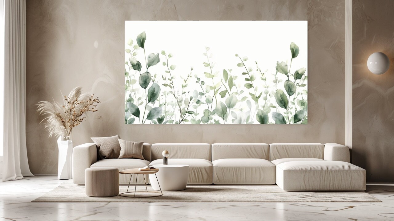 Aquarell Blätter, Grüne Abstraktion, Leinwand Druck, Leinwand Bild, Home Decor, Luxus Leinwand Wand Kunst, Raum Dekor, Modernes Design, Geschenk
