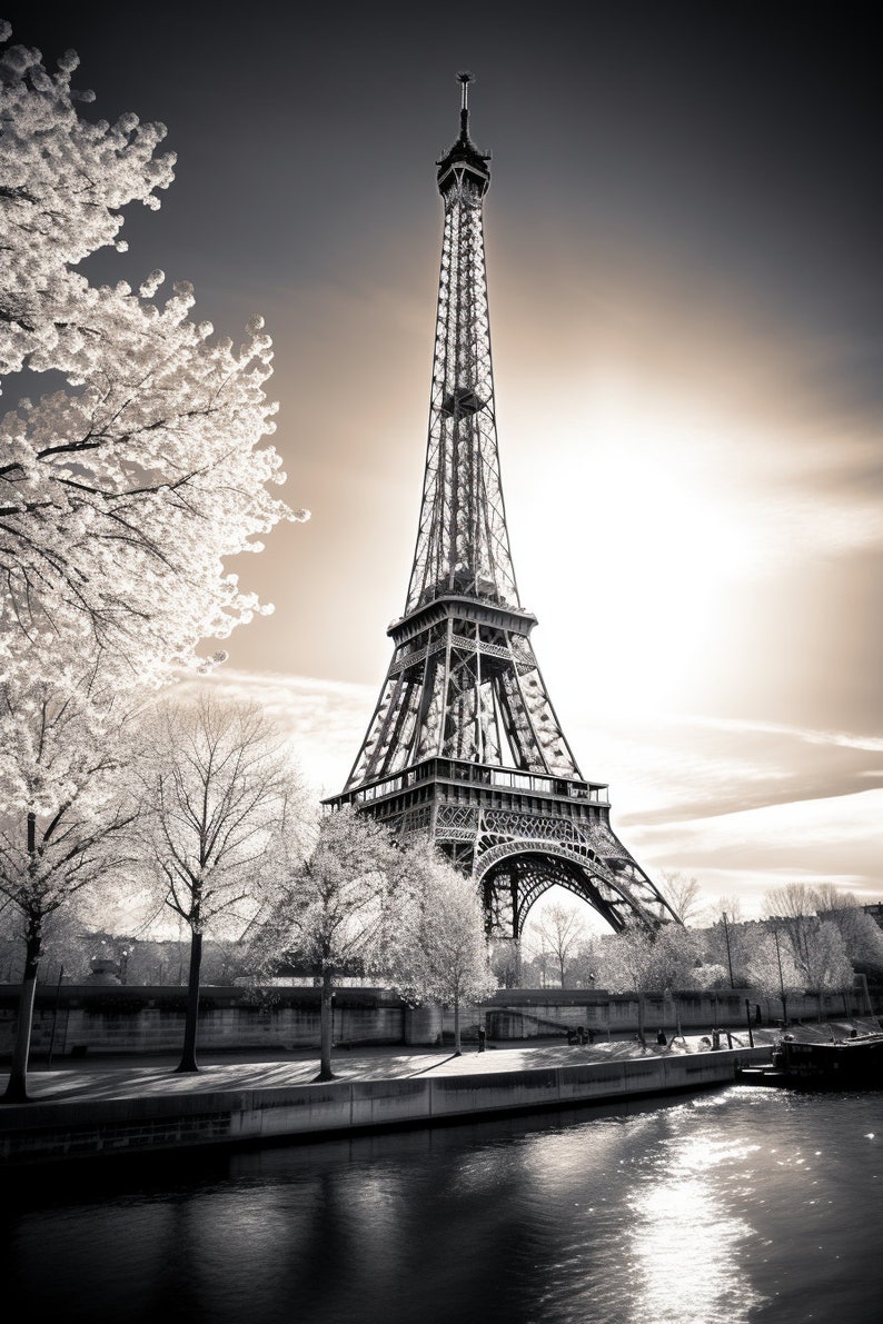 Eiffelturm Design, Paris, Ästhetik, schwarz und weiß, Stadt, Leinwand